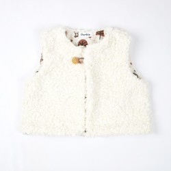 Gilet de berger en coton biologique du 3 au 24 mois, création originale.
