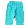 Pantalon bébé garçon, en velours côtes larges bleu vert, doux et confortable.