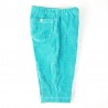 Pantalon bébé garçon, velours bleu vert création artisanale française, tissu bio.