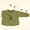 Mode et tendance le petit pull look décontracté en vert kaki.
