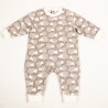 Pyjama une pièce bébé en jersey biologique moutons, une création artisanale.