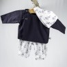Création originale pour cette blouse en  coton doux bio spécial bébé