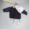 Blouse création couture pour bébé en tissu certifié  bio de fabrication artisanale et soignée