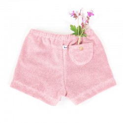 Short bébé fille coloris rose zéphyr du 3 au 24 mois à porter au printemps et en été.