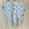 Grenouillère bébés baleineaux bleu ciel, une idée cadeaux !