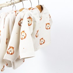 Du 3 au 24 mois, le tee-shirt Castors à manches longues, en coton biologique, une idée de cadeau pour la naissance.
