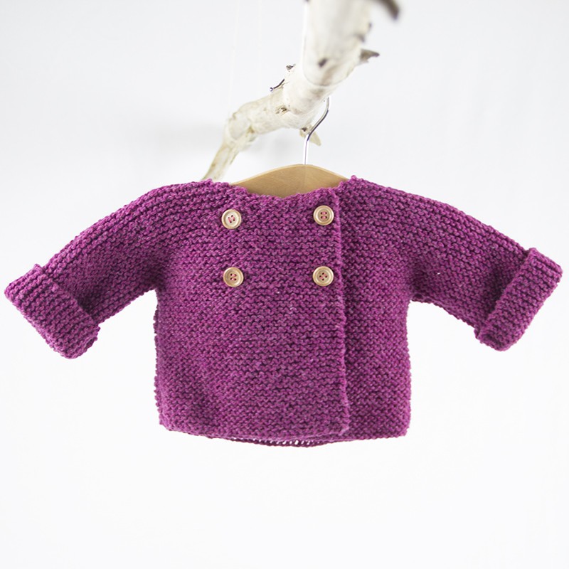 petit haut tricoté main fushia en laine naturelle 100% Gots petit haut tricoté main fushia en laine naturelle 100% Gots
