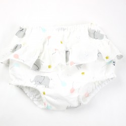 Idée cadeau de naissance pour ce bloomer à volant en coton bio 100%
