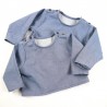 Création originale pour cette blouse mixte jean bio spécial bébé.