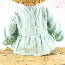 Petite blouse lange coton bio, chic et écolo pour un bébé mode.