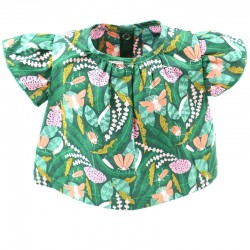 Tissu biologique GOTS pour cette blouse forêt façon artisanale.