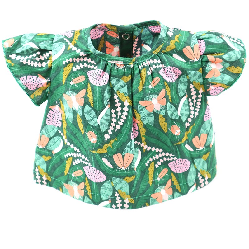 Tissu biologique GOTS pour cette blouse forêt façon artisanale. Tissu biologique GOTS pour cette blouse forêt façon artisanale.