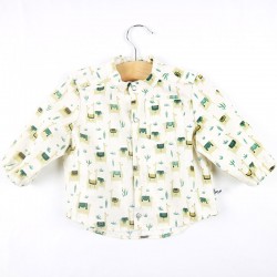 Un cadeau de naissance unique la chemise 100% coton lama bio, la mode au naturel!