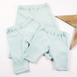 Legging bleu menthe de 0 à 24 mois, coton bio, vêtement résistant.
