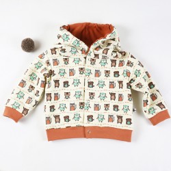 Veste à capuche en sweat biologique création bébé idée cadeau de naissance.