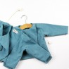 Tissu biologique pour ce vêtement turquoise fabriqué en France.