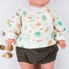 Tenue bébé 6 mois avec le tee-shirt océan en coton imprimé bio, manches longues, idéal pour l'été.