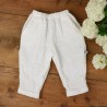 Pantalon blanc Milo en coton biologique certifié GOTS fabriqué en France.