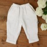 Le pantalon mixte Milo coloris blanc en coton organique, une idée cadeau de naissance !