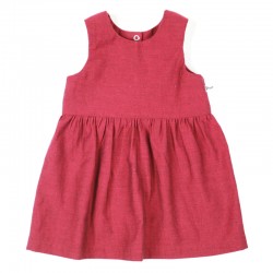 Robe framboise été fille sans manche fabrication française.