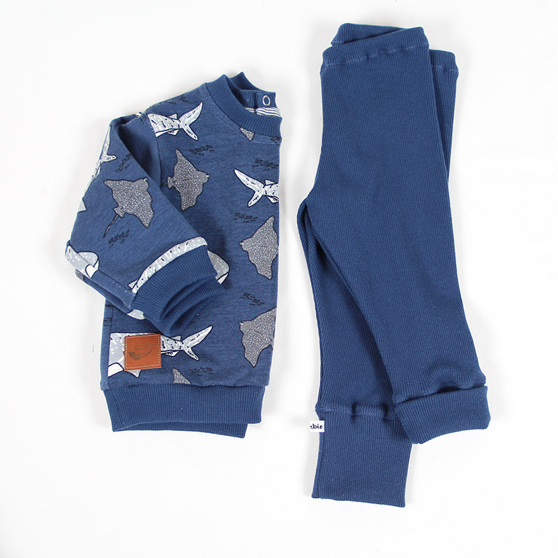 Leggings côtelé bleu