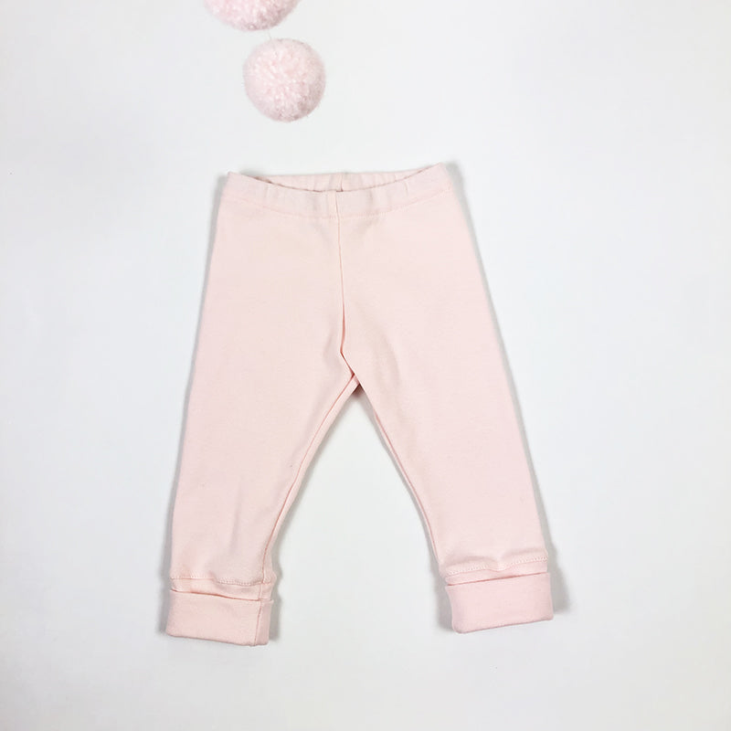 Leggings extensible en tissu bio rose tendre