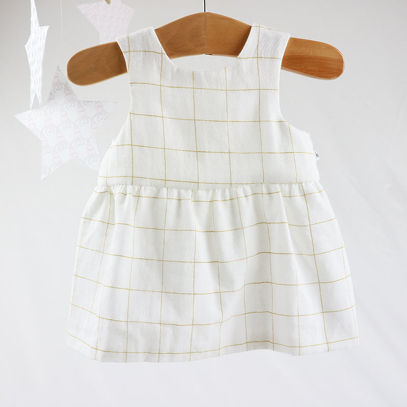 Robe à carreaux or