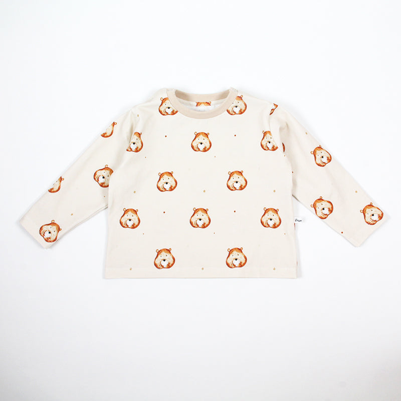 Haut pour bébé et tout-petit motif castors en coton biologique