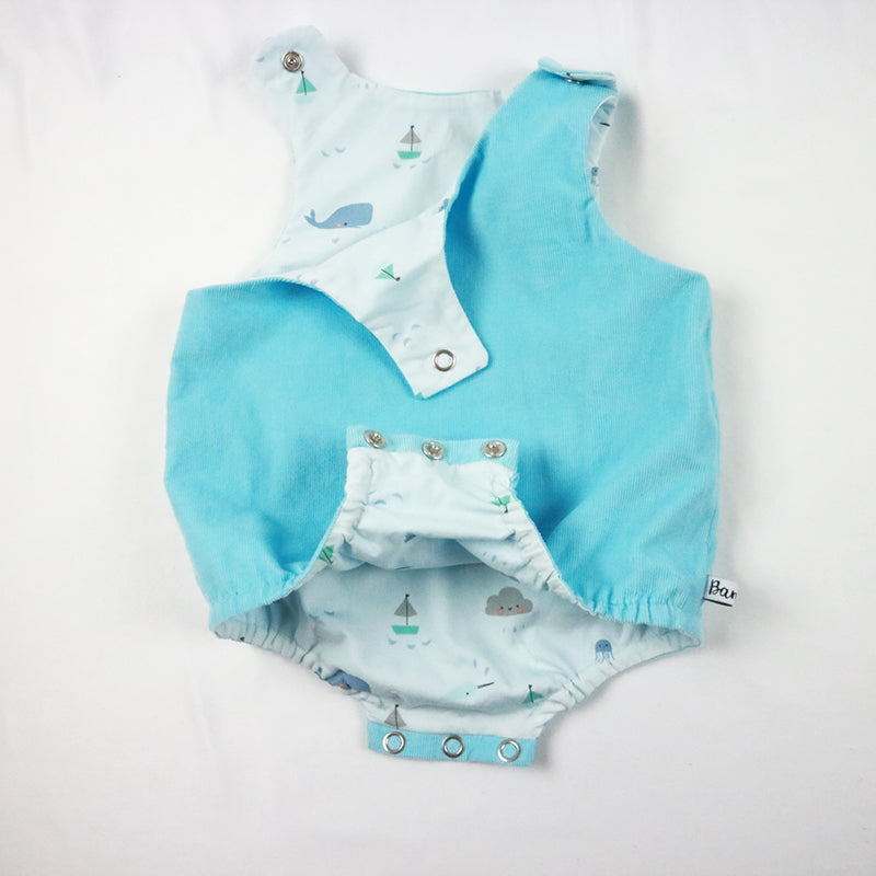 Barboteuse bleue velours