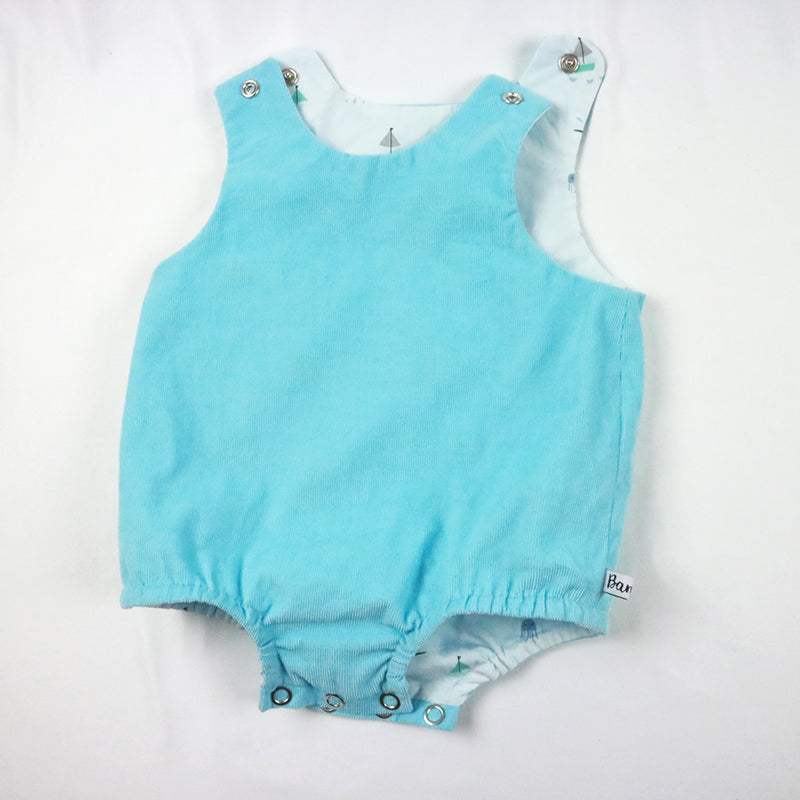 Barboteuse bleue velours