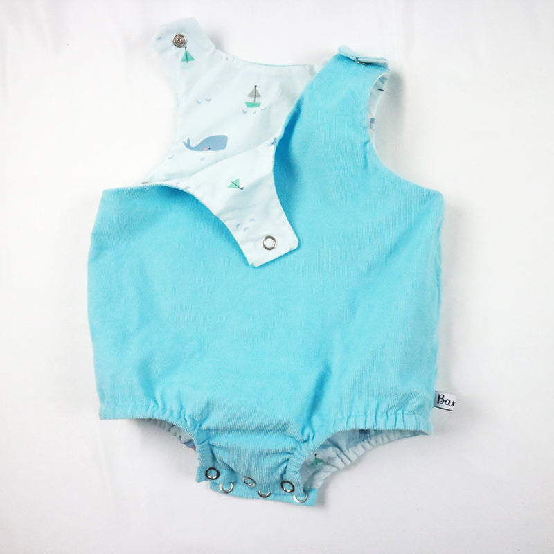 Barboteuse bleue velours