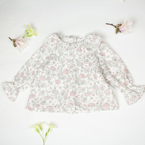 Petite blouse légère en double lange de coton biologique, certifié GOTS
