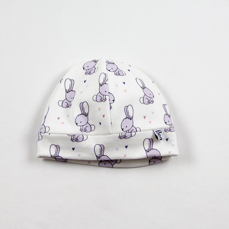 Bonnet petits Lapins mauve