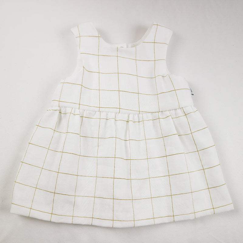 Robe à carreaux or