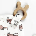 Doudou de dentition Lapins rose beige