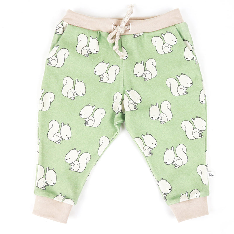 Pantalon bébé écureuils en coton organique GOTS