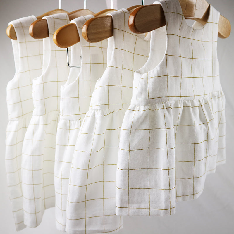 Robe à carreaux or