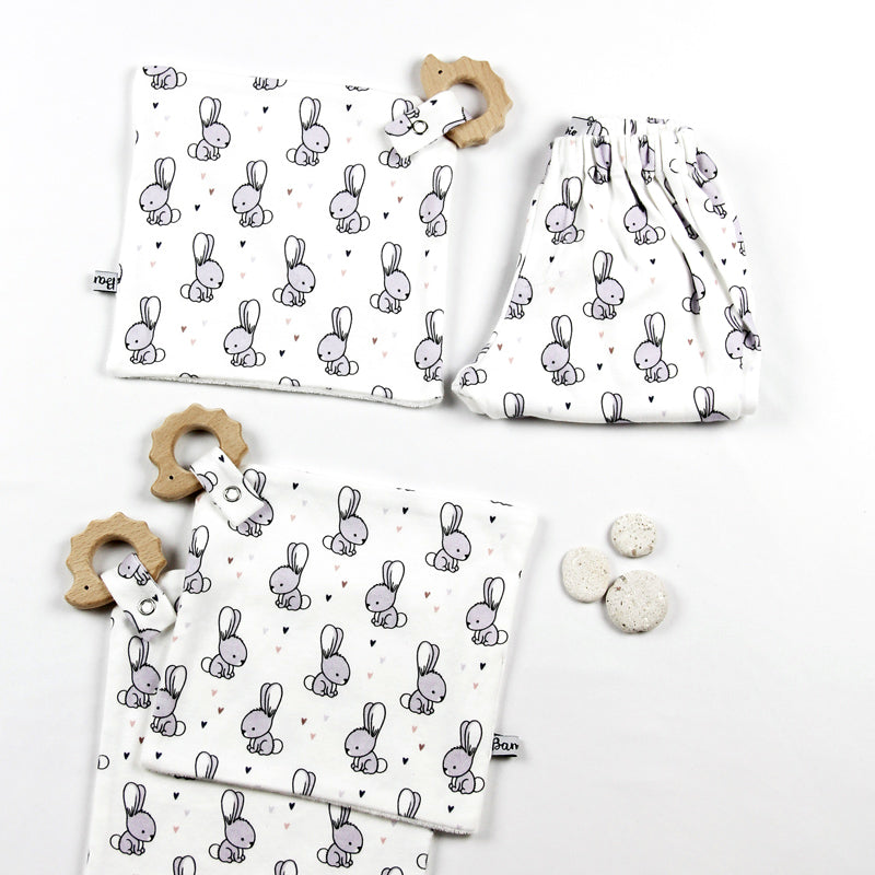 Doudou de dentition Lapins mauve clair