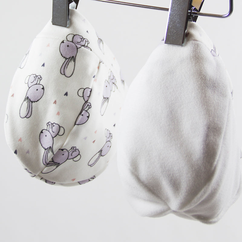 Bonnet petits Lapins mauve
