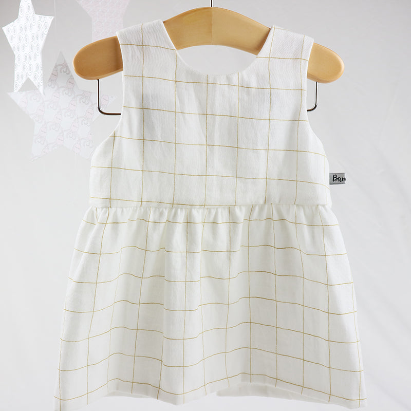 Robe à carreaux or