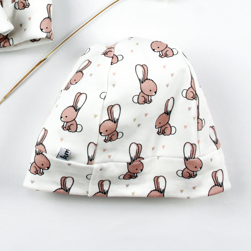 Bonnet lapinou en jersey de coton organique GOTS, création Bambio