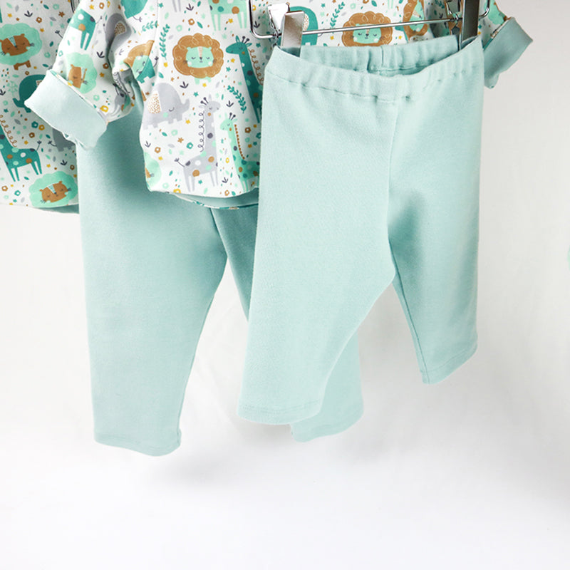 Legging côtelé bleu menthe