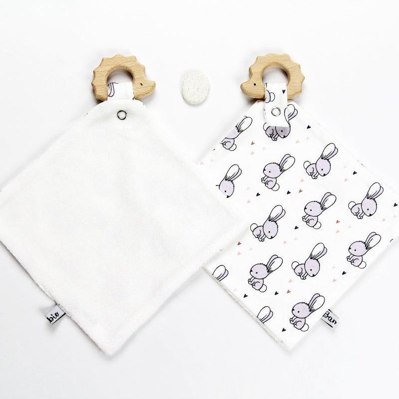 Doudou de dentition Lapins mauve clair