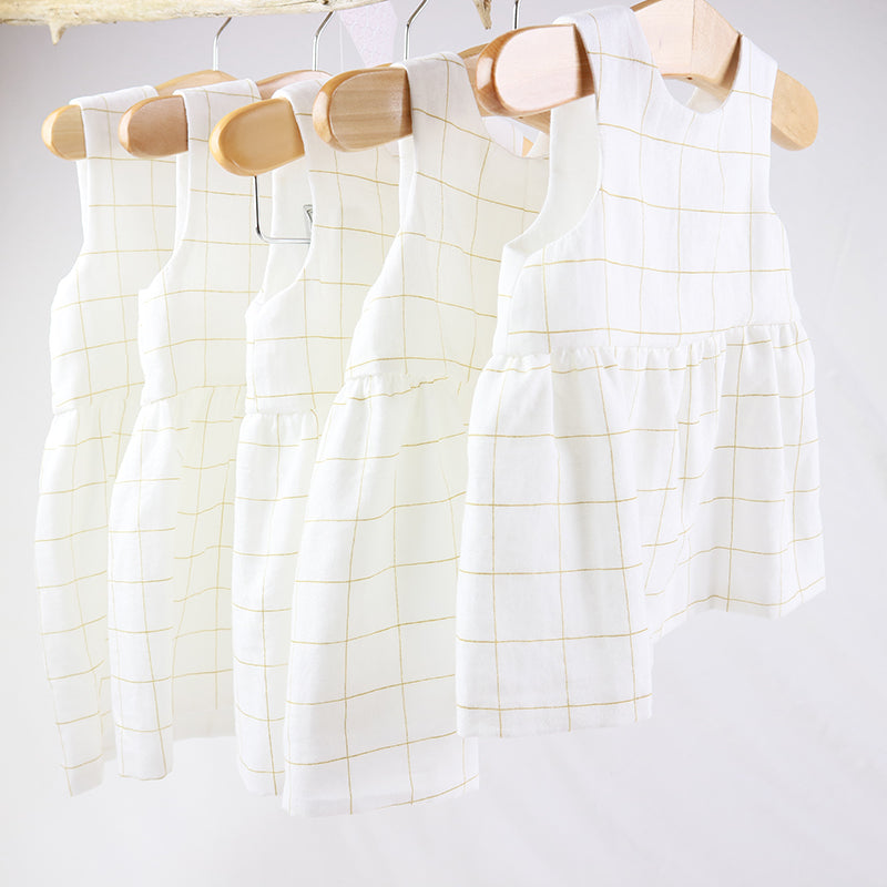 Robe à carreaux or