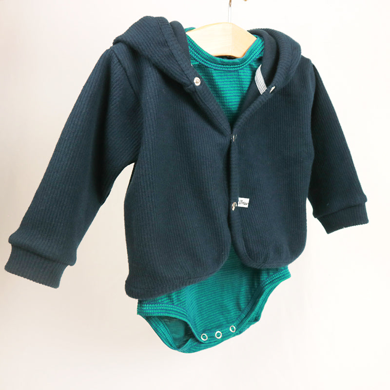 Body jacquard vert et marine