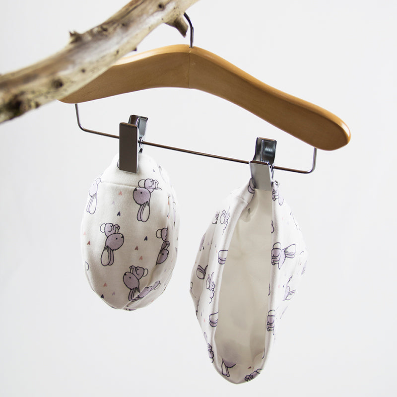 Bonnet petits Lapins mauve